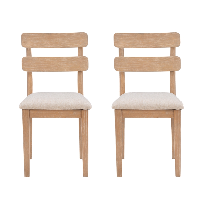 Pemberly Row 7-Piece Dining Set - Double Pedestal Table & 6 Ladder Back Chairs