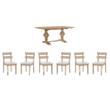 Pemberly Row 7-Piece Dining Set - Double Pedestal Table & 6 Ladder Back Chairs