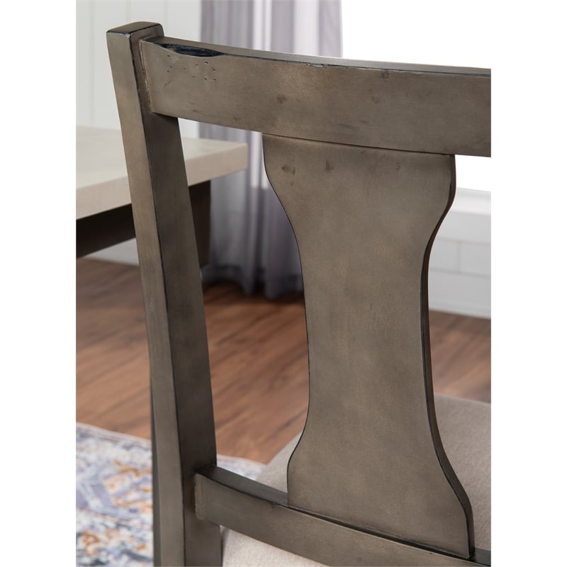 Pemberly Row 5-Piece Dining Set with Smokey White & Gray Table and Chairs