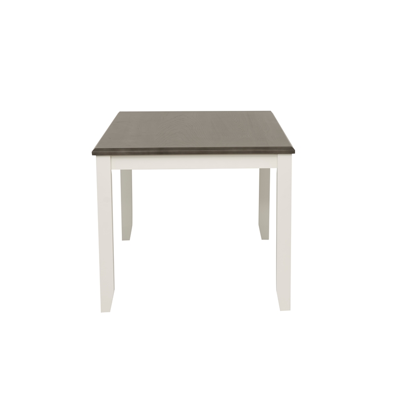 Pemberly Row Dining Set of White and Gray Table with 4 X-Back Chairs