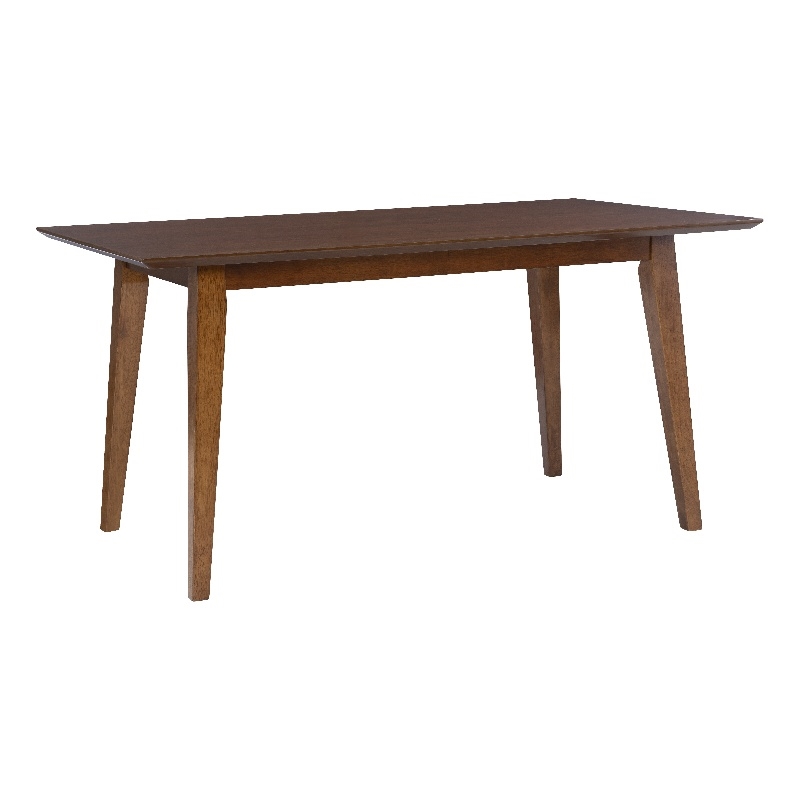 Pemberly Row Dining Table and Set of 4 Dining Chairs in Brown with Woven Seats