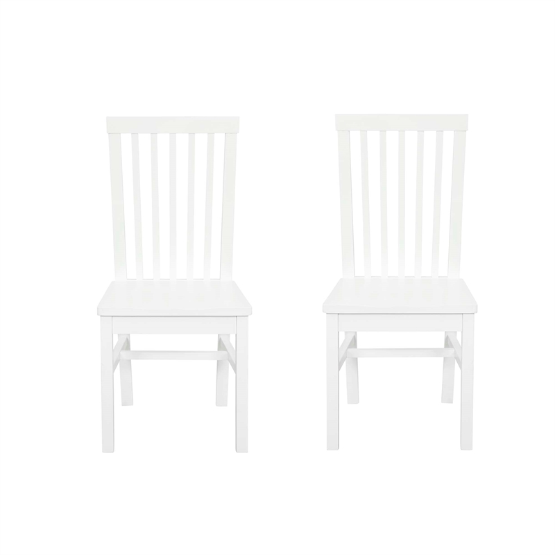Pemberly Row Dining Table Set with 6 Chairs in White Glossy Lacquer Finish