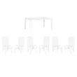 Pemberly Row Dining Table Set with 6 Chairs in White Glossy Lacquer Finish