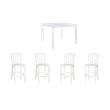 Pemberly Row Counter Height Dining Set with 4 Stools and Table in Crisp White