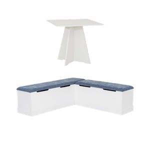 Pemberly Row 2-Piece Dining Set with Storage Nook and Geometric Pedestal Table