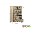 Pemberly Row Gray Floral Carved Solid Wood Mango 5-Piece King Bedroom Set