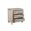 Pemberly Row Gray Floral Carved Solid Wood Mango 5-Piece King Bedroom Set