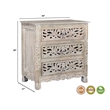 Pemberly Row Gray Floral Carved Solid Wood Mango 5-Piece King Bedroom Set