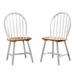 Pemberly Row 6 Piece Windsor Wood Dining Set with Bench in Cream and Natural