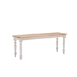 Pemberly Row 6 Piece Windsor Wood Dining Set with Bench in Cream and Natural