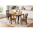 Pemberly Row 5 Piece Wood Dining Set with Table and 4 Chairs in Black and Oak