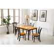Pemberly Row 5 Piece Wood Dining Set with Table and 4 Chairs in Black and Oak