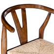 Pemberly Row Counter Height Kitchen Stool with Woven Rush Seat in Cappuccino