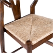 Pemberly Row Counter Height Kitchen Stool with Woven Rush Seat in Cappuccino