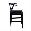 Pemberly Row Counter Height Kitchen Stool with Faux Leather Seat in Black