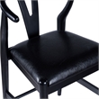 Pemberly Row Counter Height Kitchen Stool with Faux Leather Seat in Black