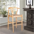 Pemberly Row Bar Height Kitchen Stool with Woven Rush Seat in Natural