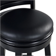 Pemberly Row Hardwood Extra Tall Swivel Bar Stool with Contoured Back in Black