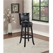 Pemberly Row Hardwood Extra Tall Swivel Bar Stool with Contoured Back in Black
