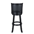 Pemberly Row Hardwood Extra Tall Swivel Bar Stool with Contoured Back in Black