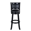 Pemberly Row Swivel Extra Tall Bar Stool with Rubberwood Frame in Black