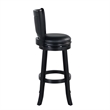 Pemberly Row Swivel Extra Tall Bar Stool with Rubberwood Frame in Black