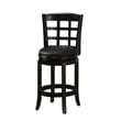 Pemberly Row Rubberwood Bar Height Swivel Stool with Foam Cushion in Black