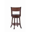 Pemberly Row Rubberwood Counter Height Swivel Stool with Footrest in Brandy