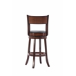 Pemberly Row Hardwood Bar Height Swivel Stool with Footrest in Brandy