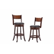 Pemberly Row Hardwood Bar Height Swivel Stool with Footrest in Brandy