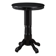 Pemberly Row Rubberwood Pub Table with Carved Apron and Ball Feet in Black