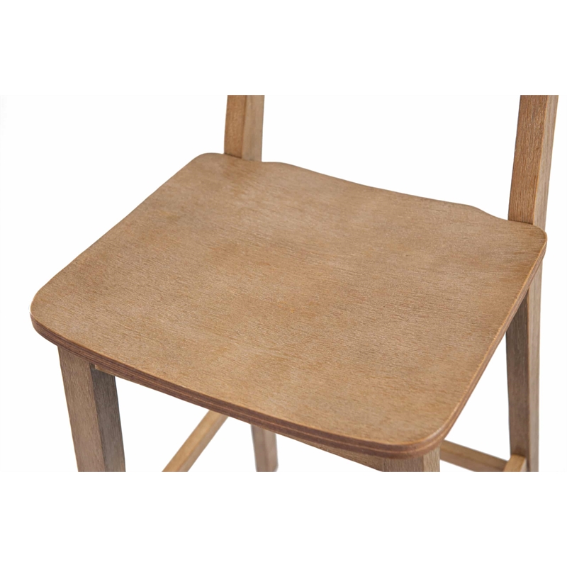 Pemberly Row Eco-Friendly Rubberwood Bar Stool in Barnwood Wire-Brush