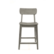 Pemberly Row Rubberwood Farmhouse Counter Stool with Curved Back in Fallen Rock