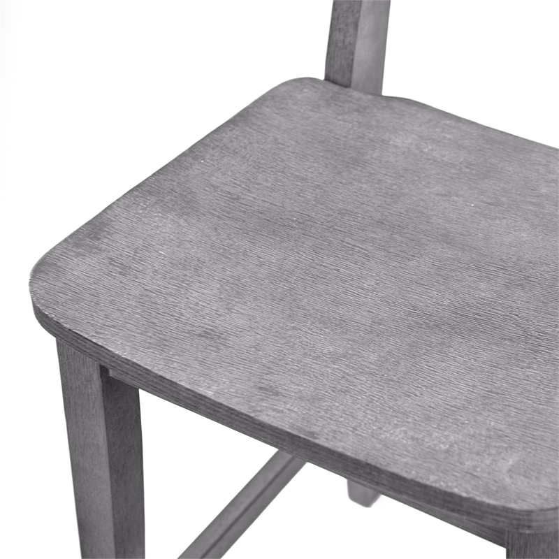 Pemberly Row Rubberwood Farmhouse Counter Stool with Footrest in Charcoal Grey