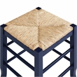 Pemberly Row Rubberwood Square Rush Backless Counter Stool in Navy Blue