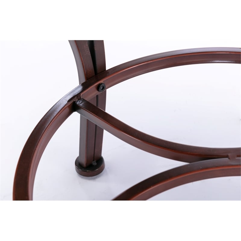 Pemberly Row Metal Swivel Bar Stool with Slate Mosaic in Brown/Beige
