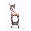 Pemberly Row Metal Swivel Bar Stool with Slate Mosaic in Brown/Beige