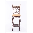 Pemberly Row Metal Swivel Bar Stool with Slate Mosaic in Brown/Beige