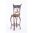 Pemberly Row Metal Swivel Bar Stool with Slate Mosaic in Brown/Beige