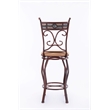 Pemberly Row Metal Swivel Bar Stool with Slate Mosaic in Brown/Beige