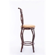 Pemberly Row Metal Swivel Bar Stool with Slate Mosaic in Brown/Beige