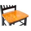 Pemberly Row Rubberwood Contoured Dining Chair (Set of 2) in Black and Oak