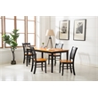 Pemberly Row Rubberwood Contoured Dining Chair (Set of 2) in Black and Oak
