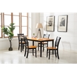 Pemberly Row Rubberwood Contoured Dining Chair (Set of 2) in Black and Oak