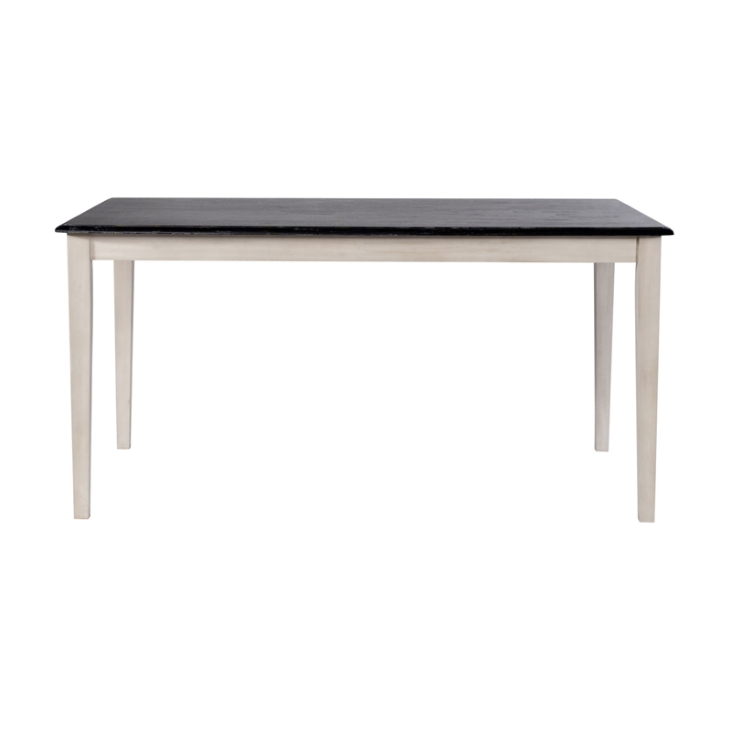 Pemberly Row Rectangular Rubberwood Dining Table for 6 in European Black Ash
