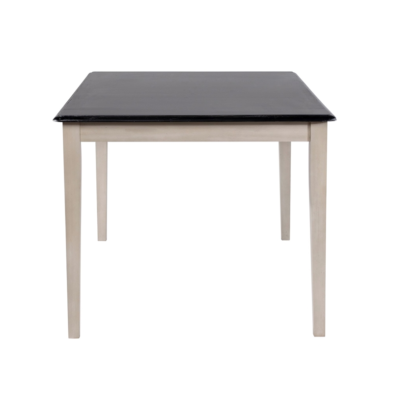 Pemberly Row Rectangular Rubberwood Dining Table for 6 in European Black Ash