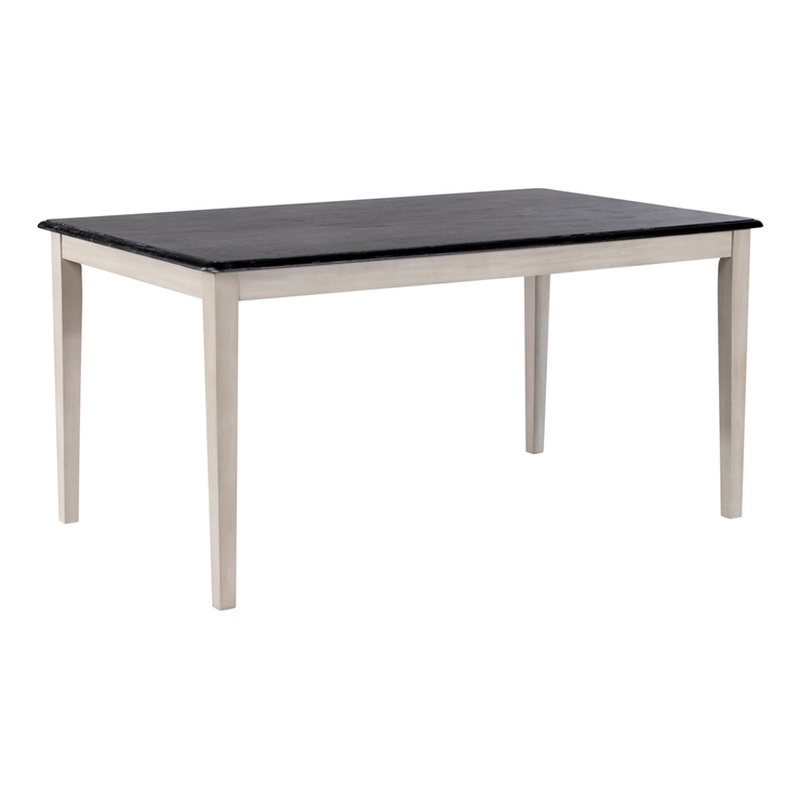 Pemberly Row Rectangular Rubberwood Dining Table for 6 in European Black Ash