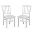 Pemberly Row Rubberwood Slat Back Contoured Dining Chair (Set of 2) in Cream