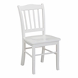 Pemberly Row Rubberwood Slat Back Contoured Dining Chair (Set of 2) in Cream