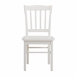 Pemberly Row Rubberwood Slat Back Contoured Dining Chair (Set of 2) in Cream